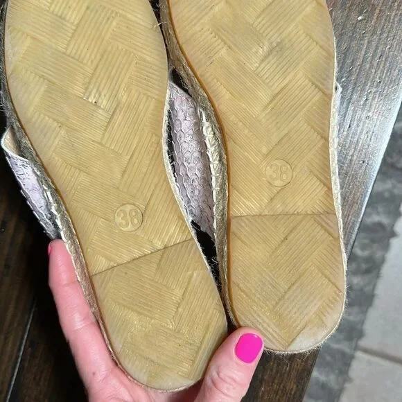 Anthropologie KMB Snake Print Espadrille Slide Sandals - Picture 11 of 14